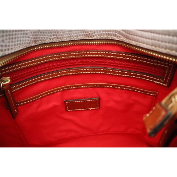 Dooney & Bourke Women's Gray Leather Embossed Lizard Lexington Tote Bag - Picture 4 of 15